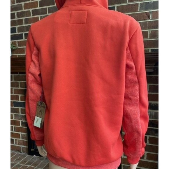 HUDSON & BARROW Unisex Full-Zip Hooded Sweatshirt Mens Size L Zipped Hoodie  Red - Picture 2 of 10
